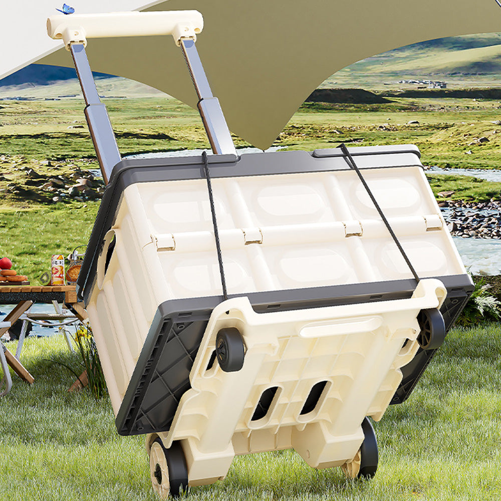 Folding Hand Truck Portable Dolly Cart Wheels with Elastic Rope for Travel Camping