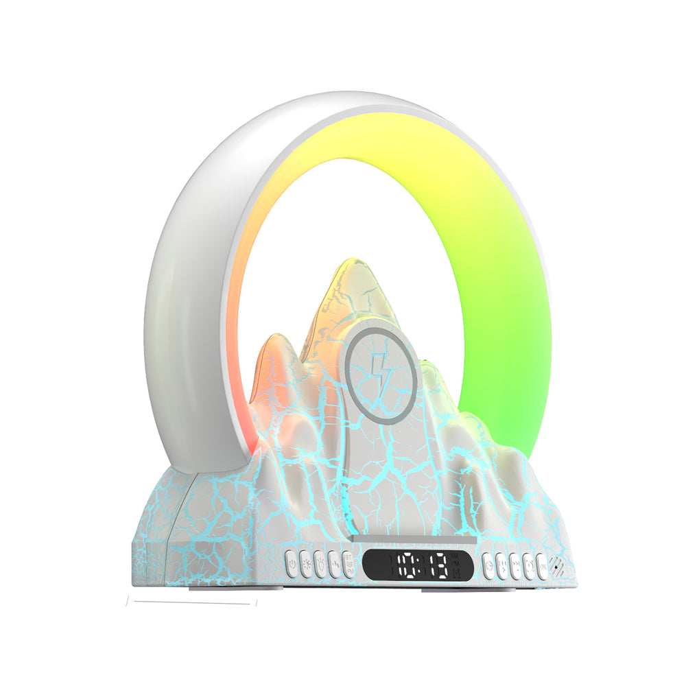 USB Wireless Charger Sunrise Alarm Clock Wake Up Light APP Control Atmosphere Lamp