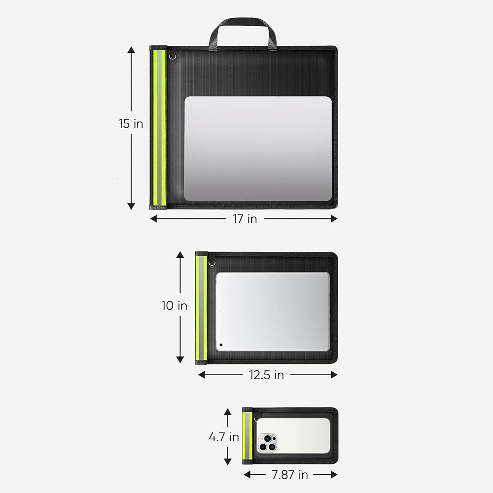 3Pcs Anti-Tracking Faraday Bags with Reflective Strips