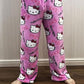 Women's Hello Kitty Inspired Flannel Cartoon Print Pajama Pants