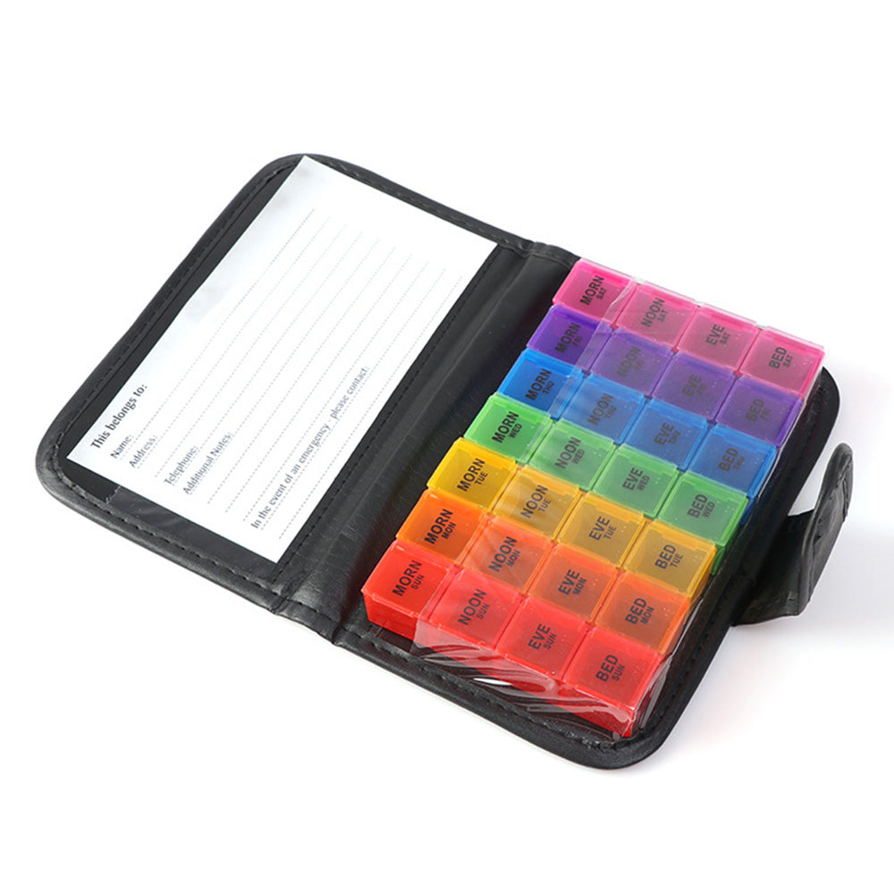 Weekly Pill Organizer Individual Medicine Containers for Vitamins Supplements
