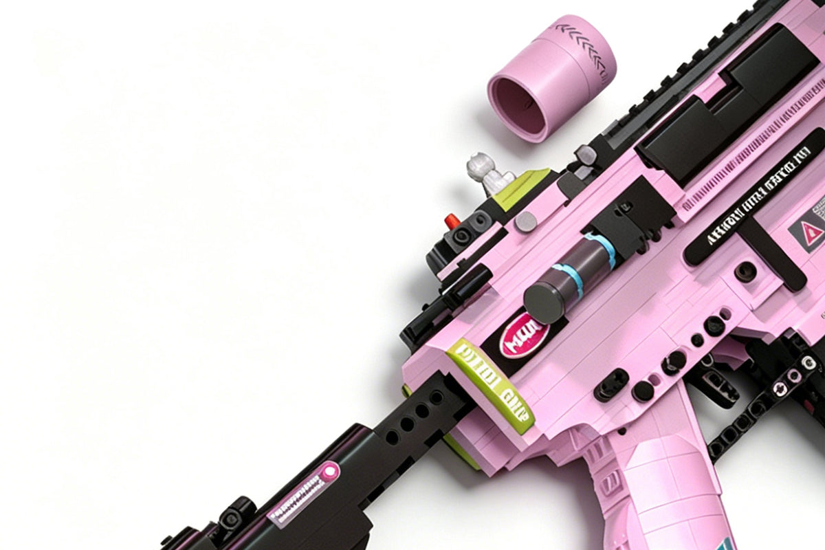 Cool Static Building Block Toy Gun No Shooting Building Blocks Gun Non-Firing Simulation Military Model DIY Assembly Toy