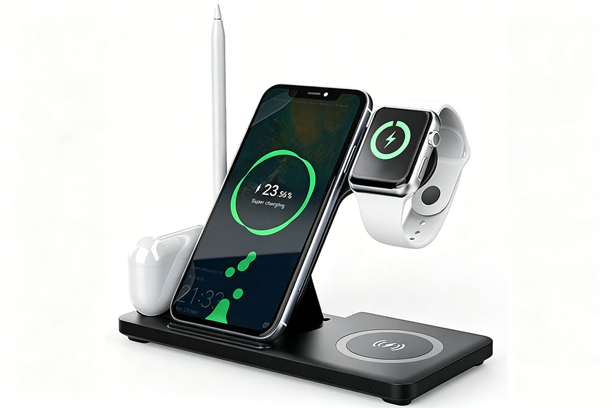 5-in-1 Foldable Wireless Charger Fast Charging Stand for Phone Apple Pen Stylus Apple Watch Apple Earbuds