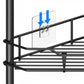 4 Tier No Drill Corner Shower Shelf with Hooks