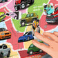 22PCS Christmas Advent Calendar Pull Back Car Toy Blind Box Set with Map for Birthday Gift