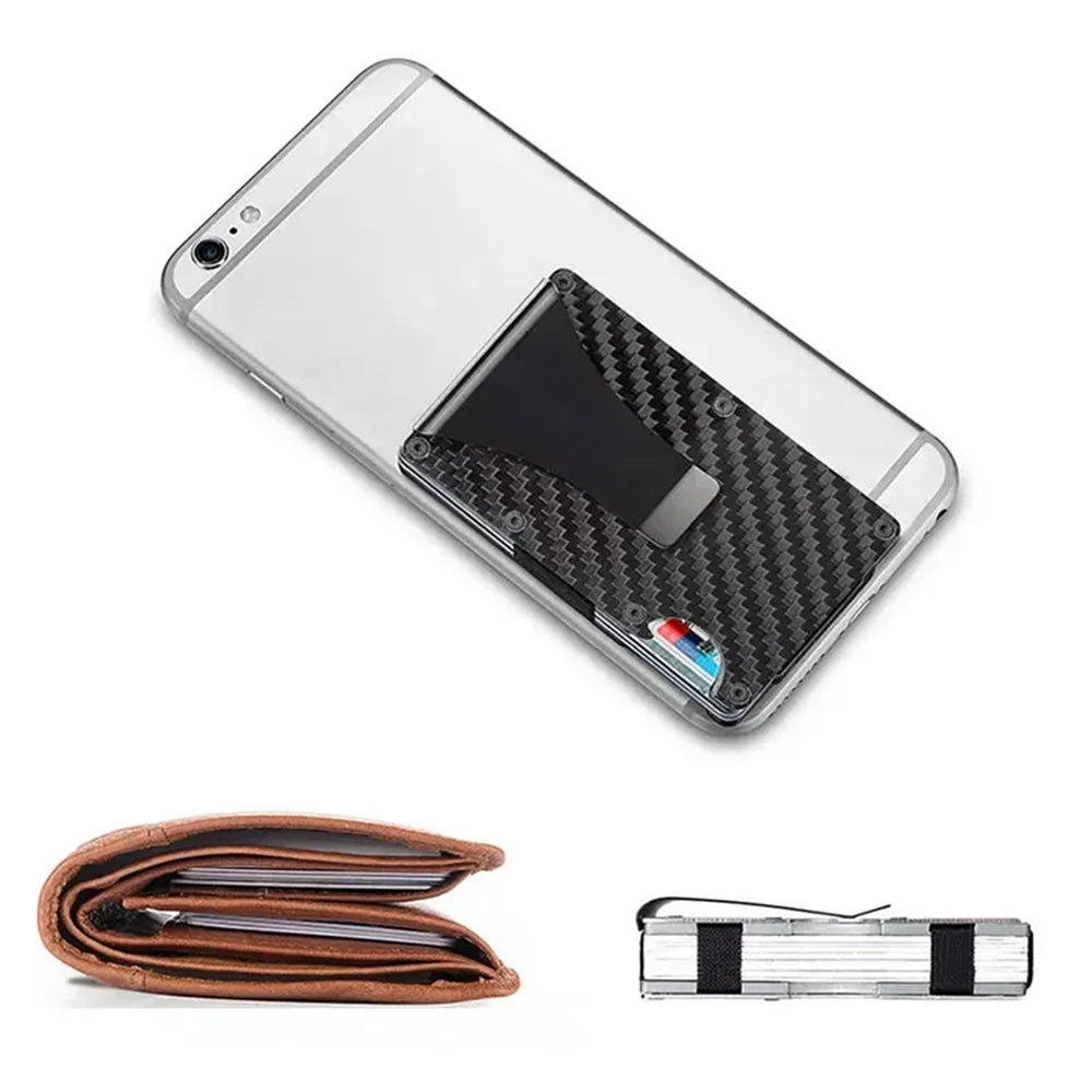 RFID Blocking Carbon Fiber Card Holder Slim Wallet for Men with Anti-Theft Protection