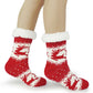 Christmas Non-Slip Floor Socks for Women - Cozy Fleece House Socks with Anti-Slip Sole
