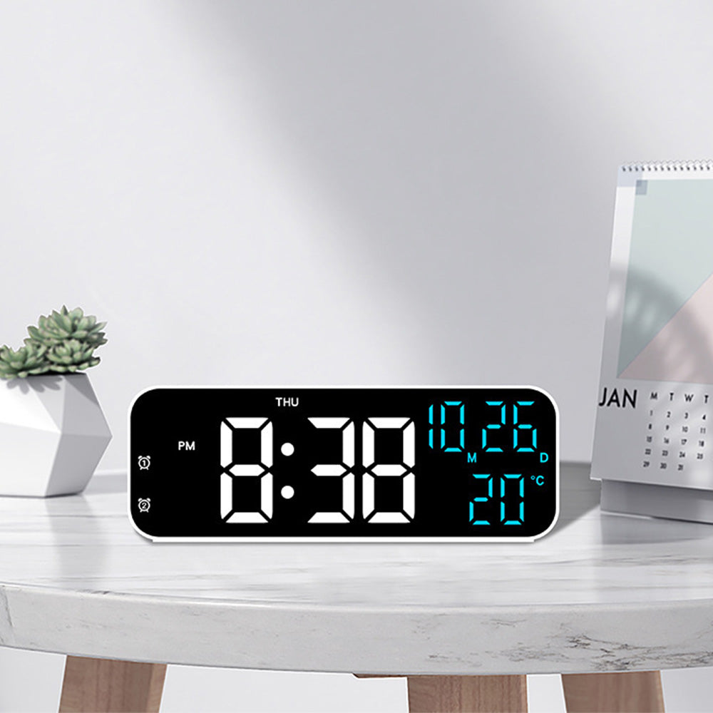 LED Digital Clock with Temperature Humidity Display for Bedroom