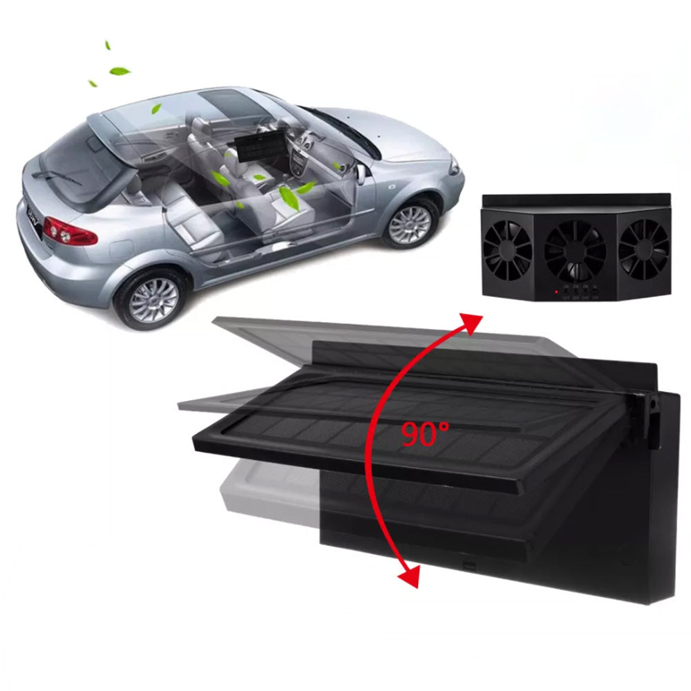 Solar Portable Car Cooler Fan 3 Fan Car Solar Power Air Vent Radiator Car Window Fan