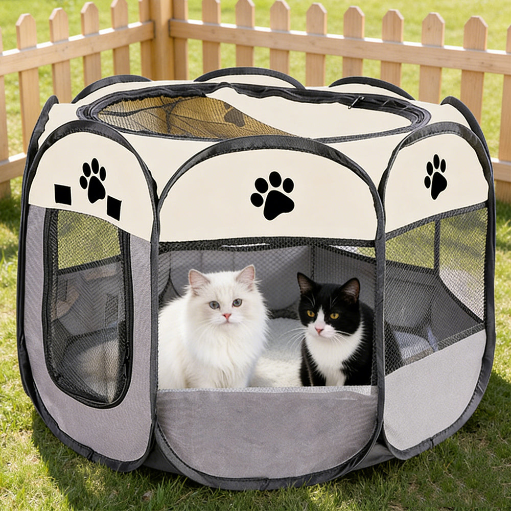 Foldable Portable Dog Cat Puppy Kennel Detachable Cage Tent with Mesh