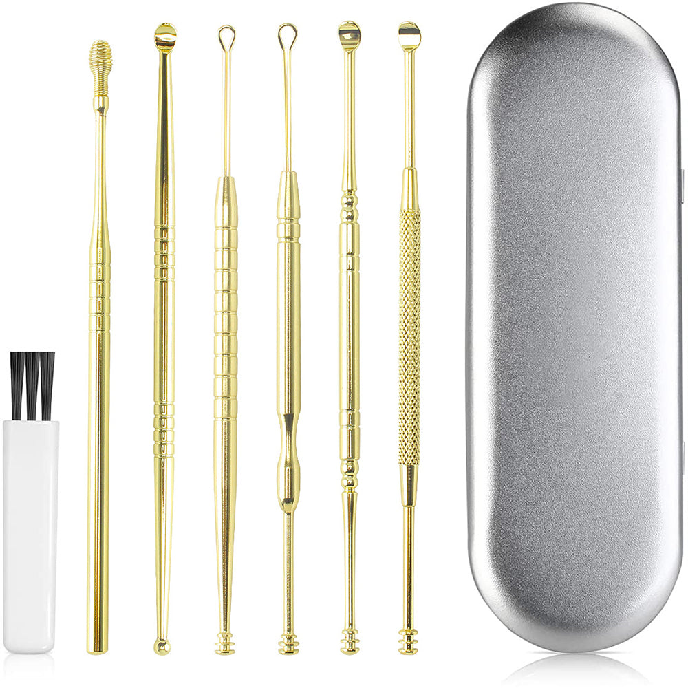 6Pcs Stainless Steel Ear Cleaning Tool Set with Storage Case