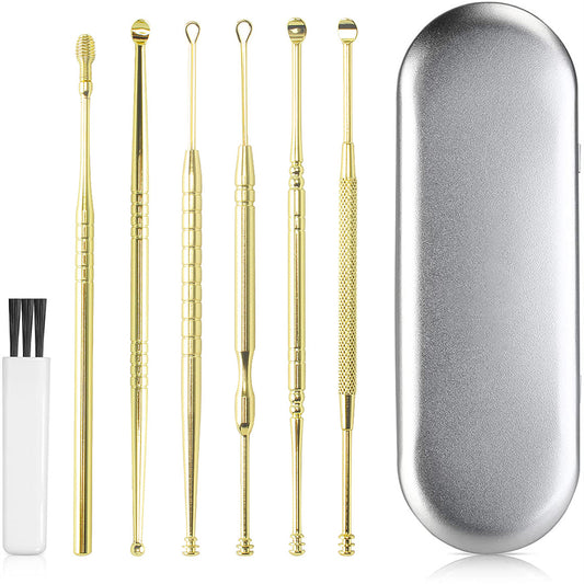6Pcs Stainless Steel Ear Cleaning Tool Set with Storage Case