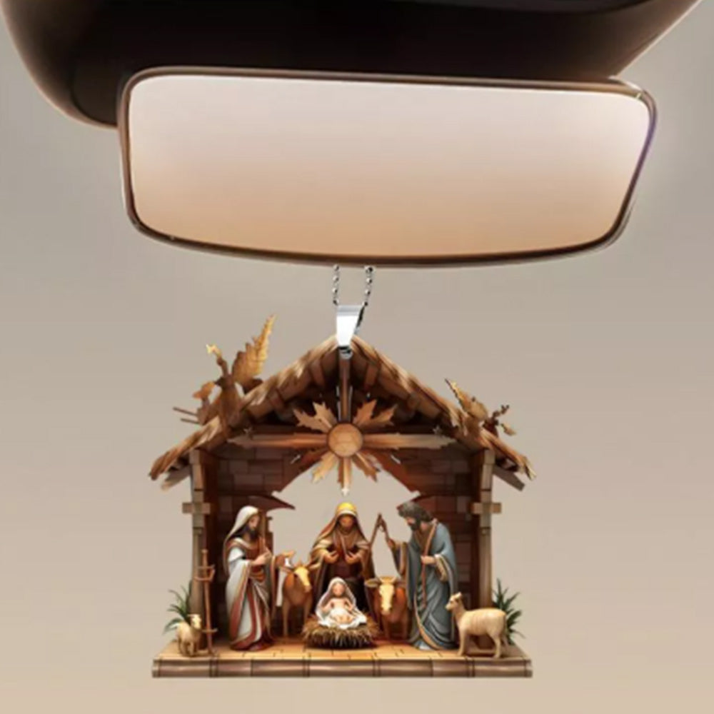 7Pcs 2D Christmas Nativity Scene Ornaments the Birth of Jesus Decor