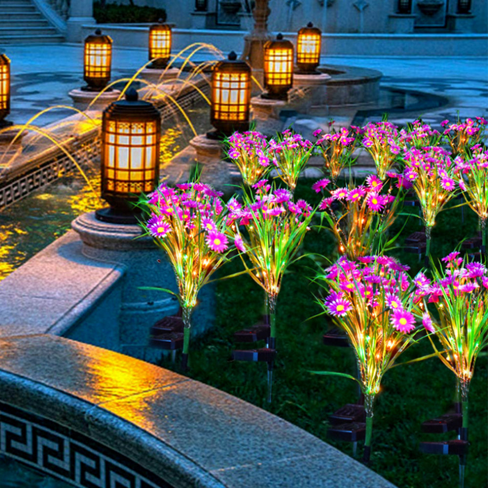 2Pcs Solar Garden Flowers Stake Light