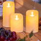3 Piece Flameless Candles with Dancing Flame for Home Party