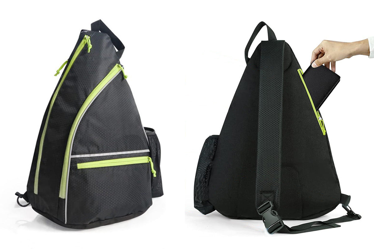 Pickleball Backpack Adjustable Sling Bag Large Capacity with Safety Pocket for Men and Women