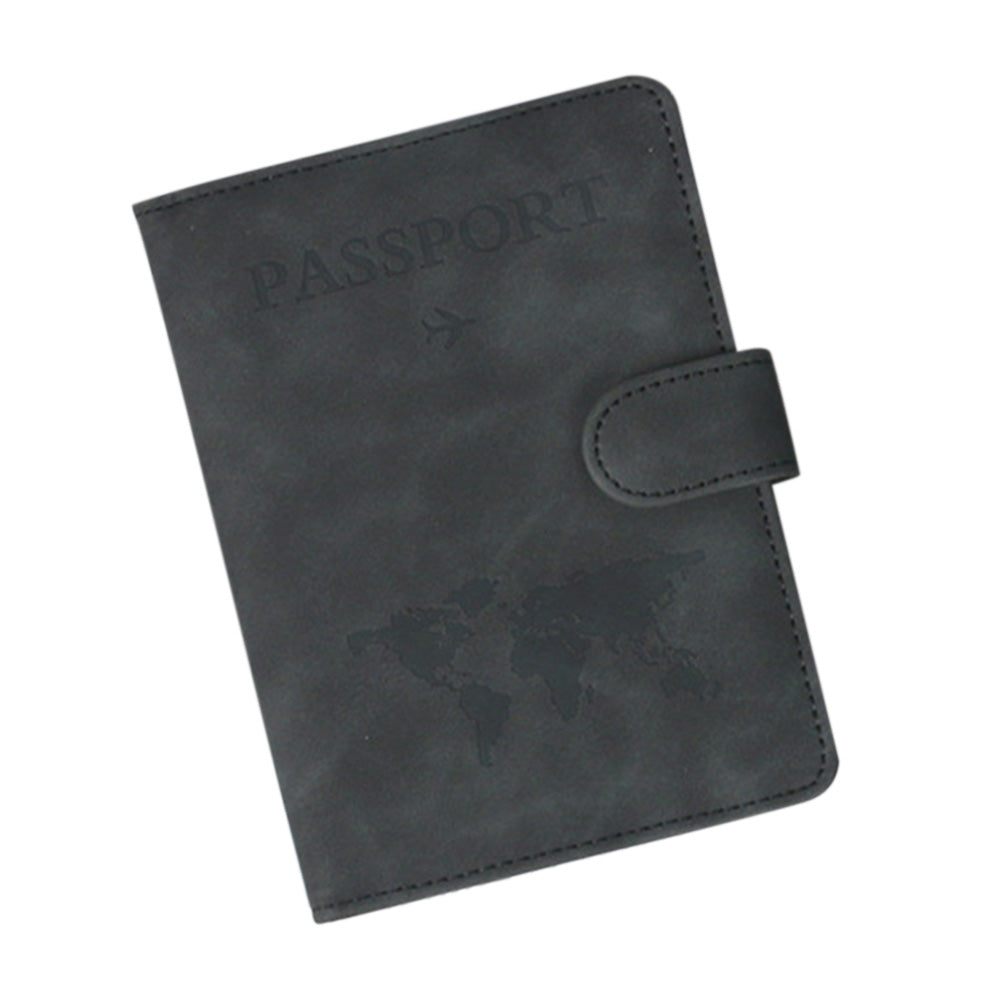 Passport Holder RFID Blocking Leather Cover Wallet With Closure For Travel Essentials