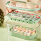 2-Tier Ice Cube Tray Mold with Press-Release Lid and Storage Box for Kitchen