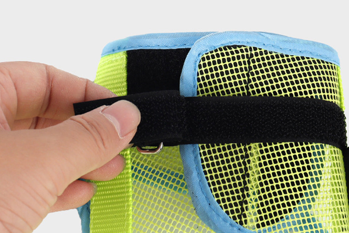 Dog Muzzle Air Mesh Adjustable Mouth Guard for Bark and Scavenging Prevention-Green
