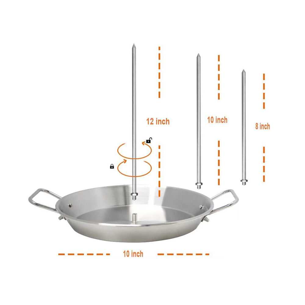 2Pcs Stainless Steel Removable BBQ Vertical Skewer with Hanger and Base