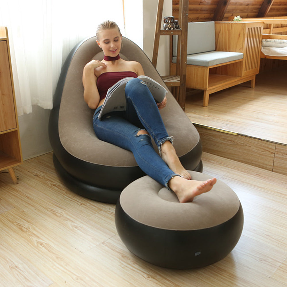 Inflatable Lounge Chair and Footrest Set