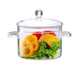 Glass Cooking Pot Double-Handled Heat-Resistant Clear Glass Stovetop Pot with Lid