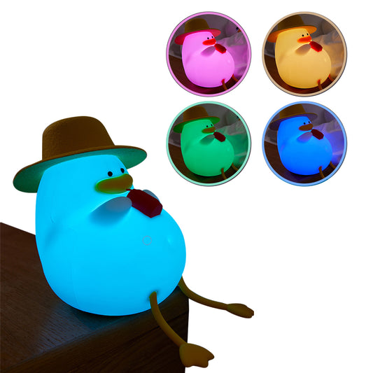 Rechargeable Cute Duck Multicolor Night Light Touch Lamp for Kids