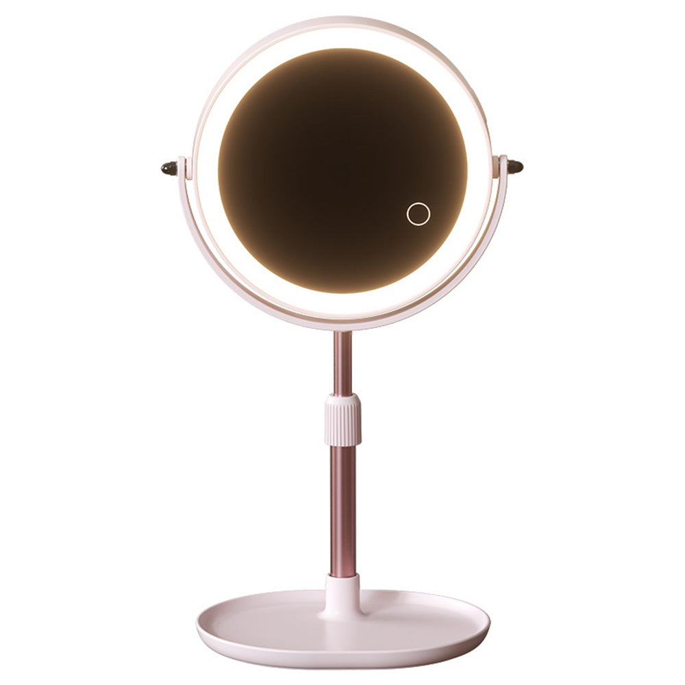 Adjustable Height Dual-Sided LED Makeup Mirror with 3 Color Lighting