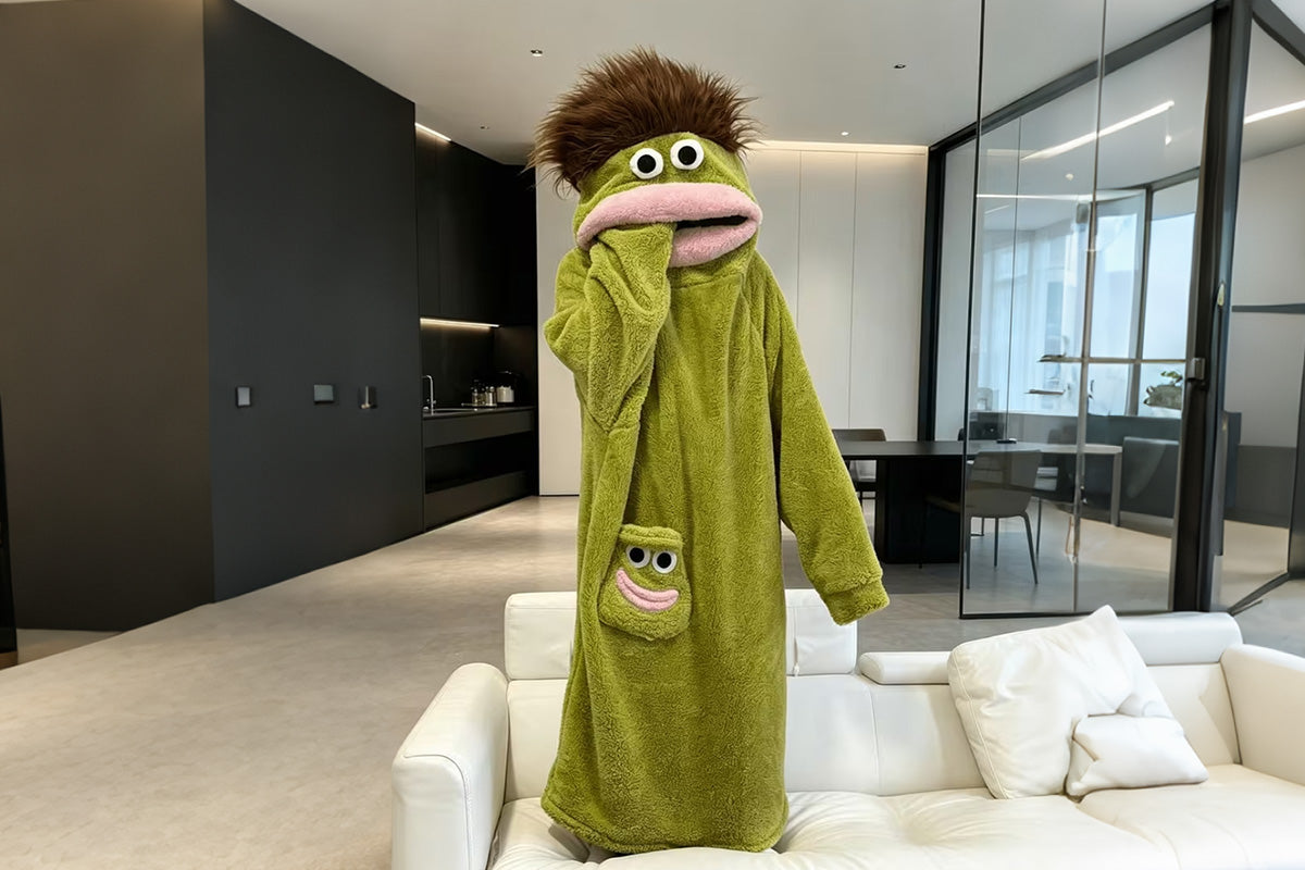 Adults Funny Oversized Fluffy Fleece Hooded Wearable Blanket Warm Hooded Robe Loungewear