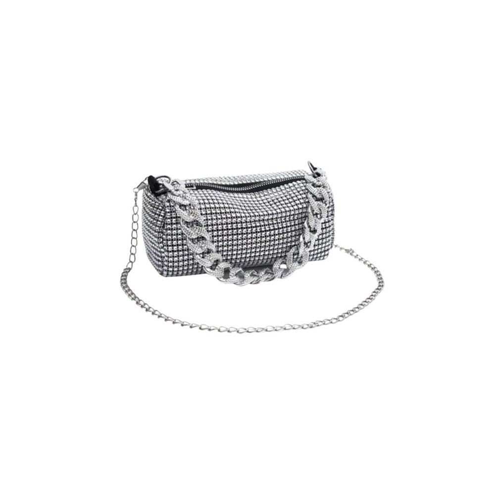 Women Allover Rhinestone Mini Crossbody Bag