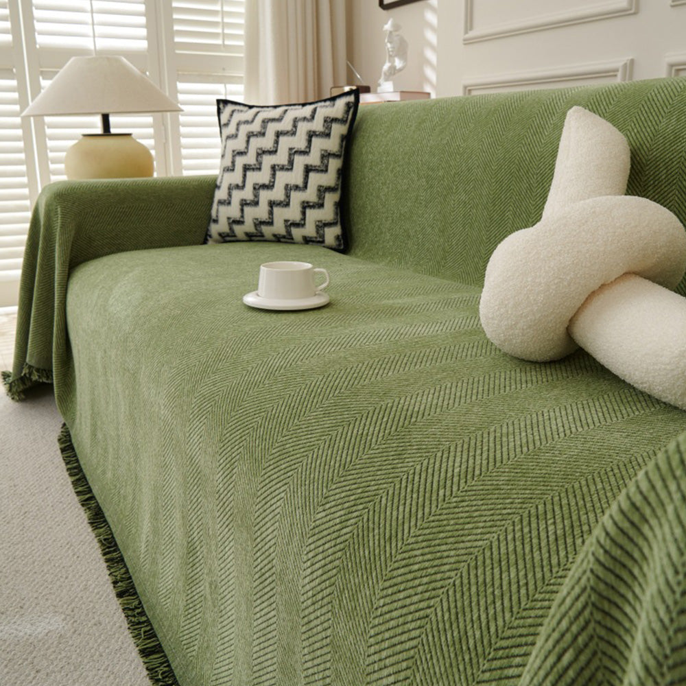 Sofa Throw Rug Cover Large Blanket for Couch Furniture Protector-Green