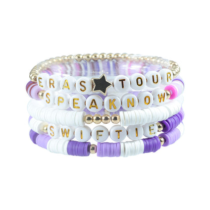 5Pcs Taylor Inspired Beaded Bracelets Fans Friendship Bracelets Gifts for Music Lovers