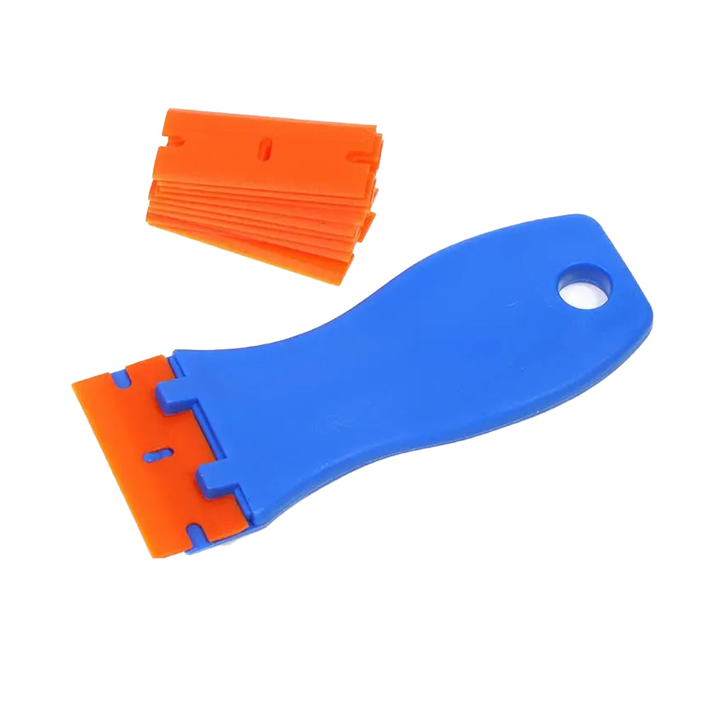 Plastic Razor Blade Scraper with 2Pcs Scraper Tool and 100Pcs Plastic Blades Cleaning