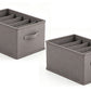 5-Compartment Fabric Clothes Storage Box with Handle Divided Closet Organizer for Wardrobe