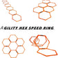 6Pcs Hexagonal Soccer Agility Ring Set with Clips and Carry Bag