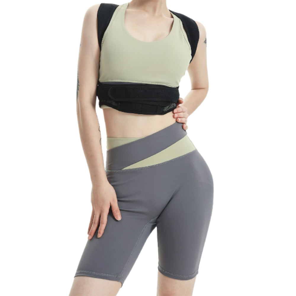 Back Posture Reminder Hook and Loop Shoulder Support Brace Belt
