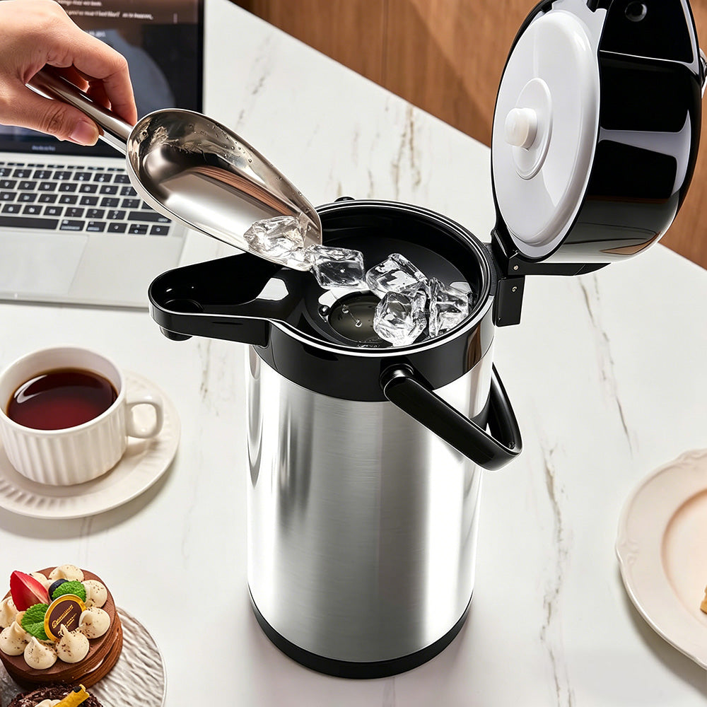 3L Stainless Steel Vacuum Insulated Water Dispenser Pump Flask Hot Cold Beverage Server