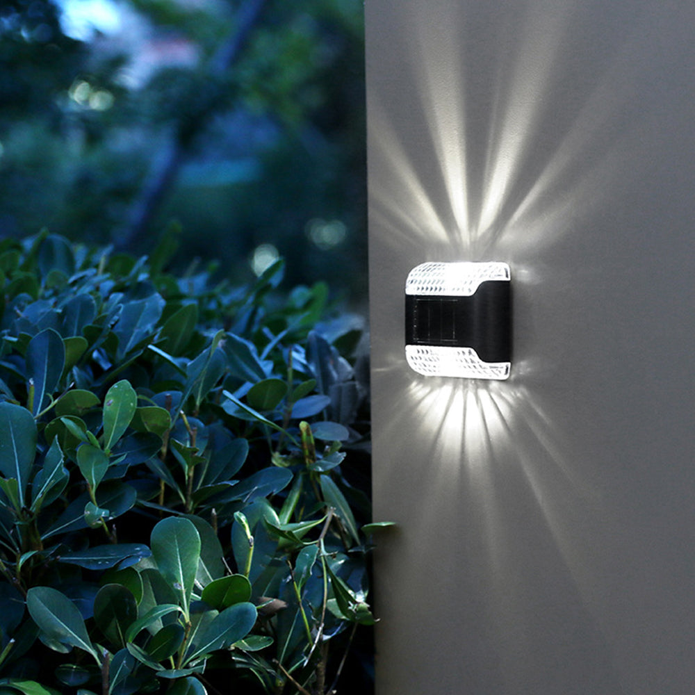 4 Pcs Solar Wall Lamp Outdoor Garden Wall LED Light Up and Down for Backyard