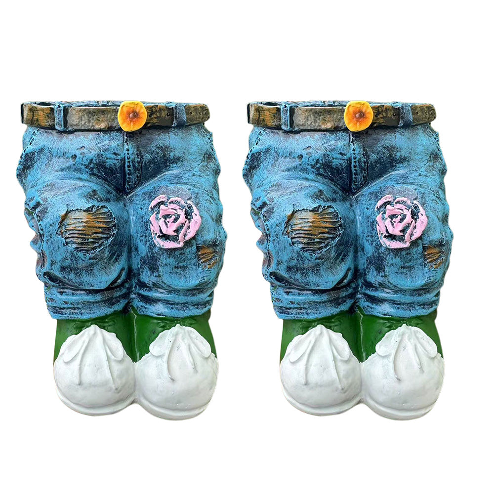 2XCreative Resin Jeans Shape Outdoor Planter Garden Decor Pot for Home Lawn Yard