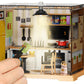 DIY Miniature Dollhouse Kit 3D Puzzle Dollhouse Toy with Dust Cover and Light