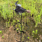 Halloween Witch Wind Spinner Garden Stake Metal Rotating Bat Star Windmill
