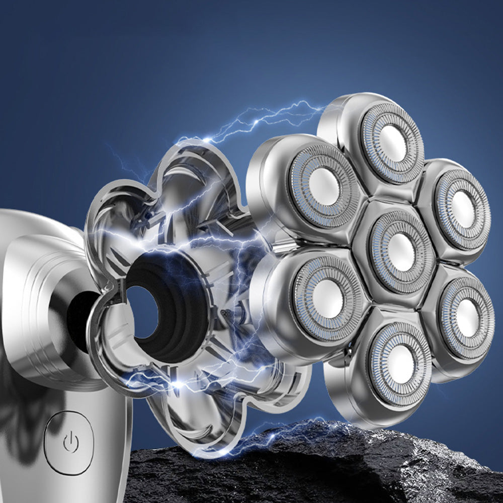 7D Head Shavers LED Display Detachable Head Trimmers Dry Wet Bald Head Shavers