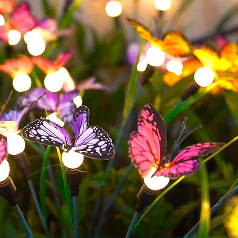 Solar Butterfly Garden Lights with 12 Stems for Outdoor Decor – IP65 Waterproof, Vibrant Illumination