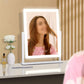 10X Magnifying LED Makeup Mirror 3-Color Dimmable 360-Degree Rotation Tabletop Vanity
