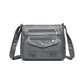 Retro Multi Pockets Crossbody Bag PU Leather Crossbody Shoulder Bag for Women