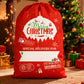 2Pcs Christmas Gift Canvas Bags Santa Sacks Drawstring Christmas Bags