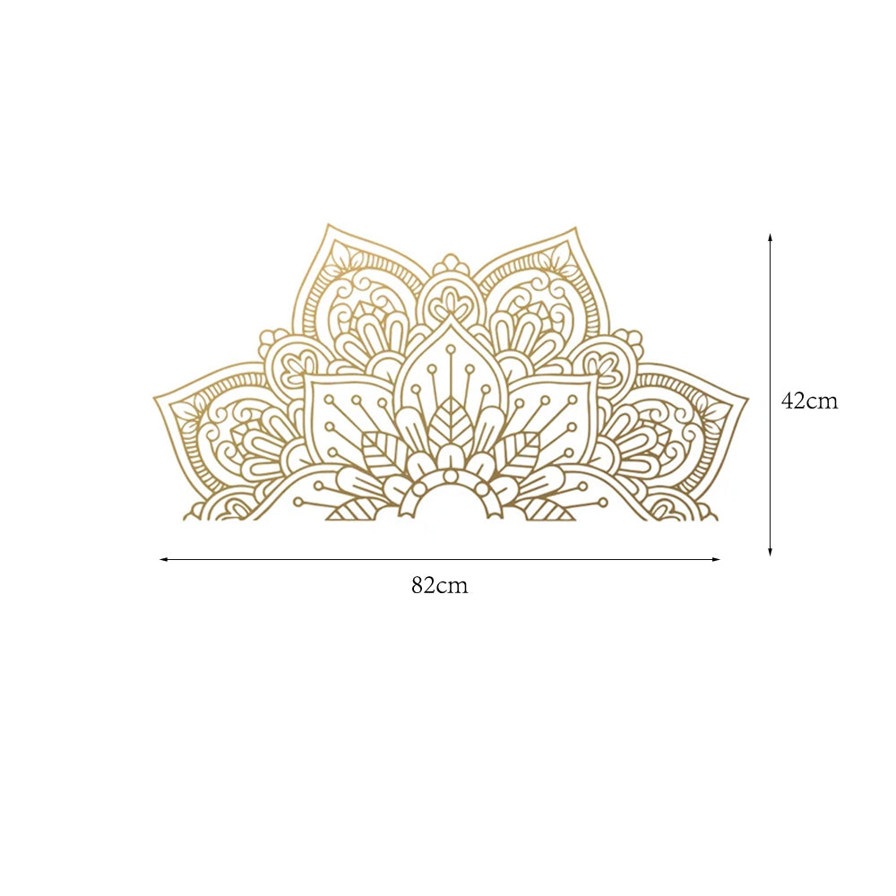 Half Mandala Flower Wall Sticker Art Decal for Living Room