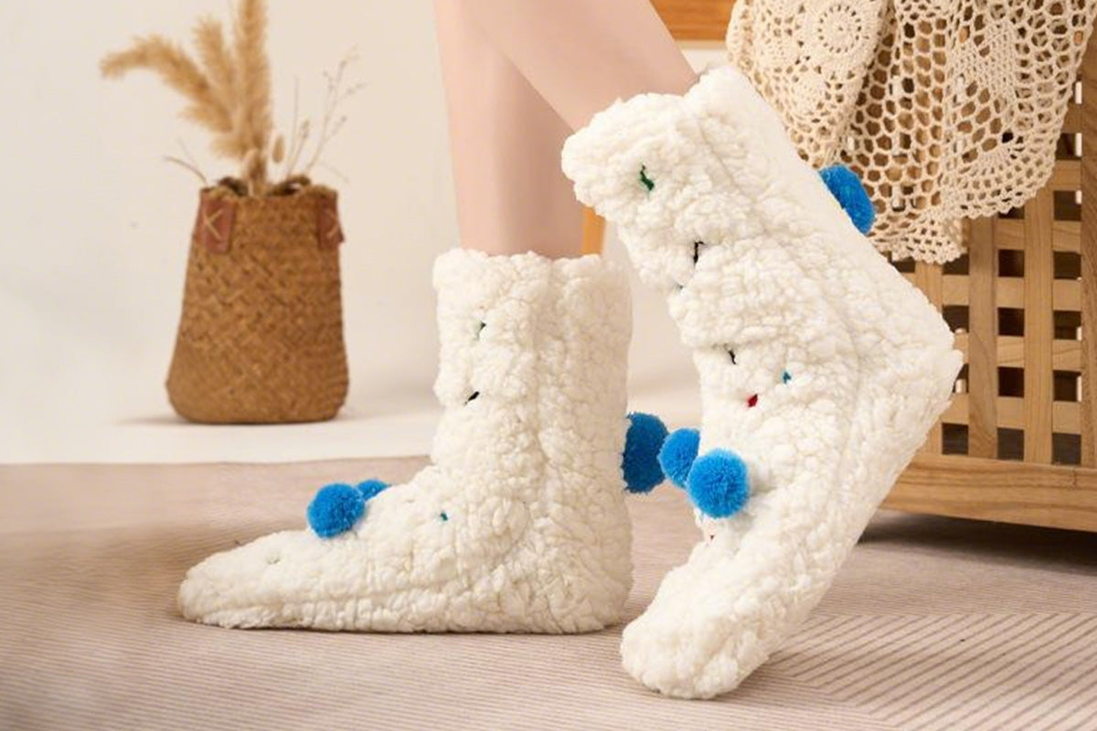 Women's Sherpa Fleece Slipper Socks Cozy Indoor Socks Warm Plush Socks