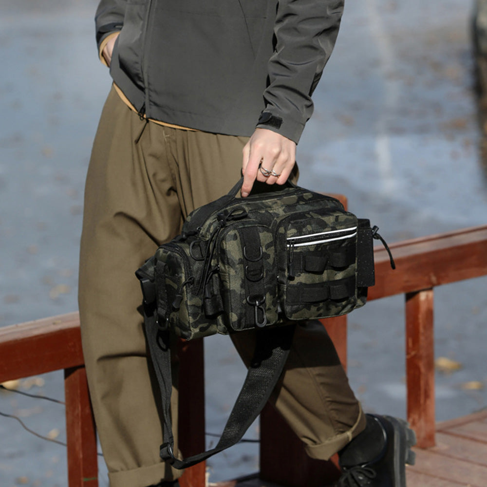 Fishing Tackle Bag Single Shoulder Crossbody Tactical Waist Pack Fish Lures Bag