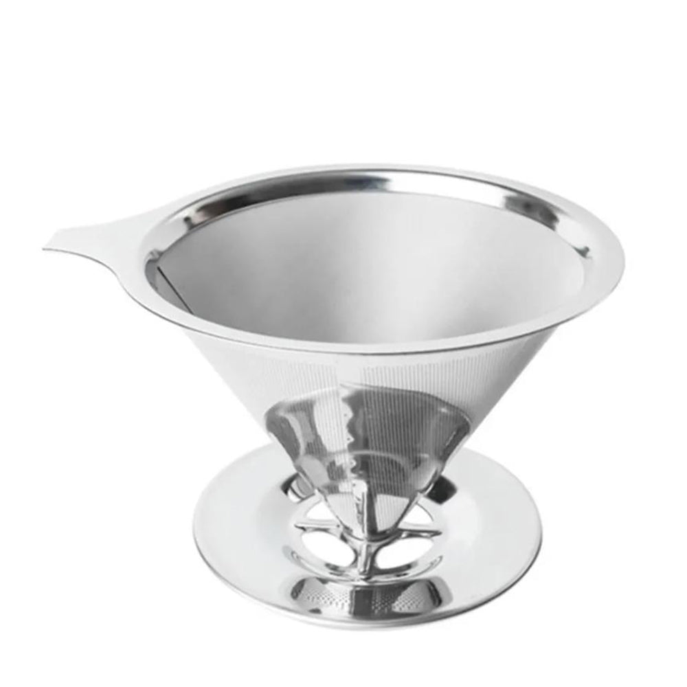 Reusable Coffee Tea Filter Mesh Stainless Steel Funnel with Base